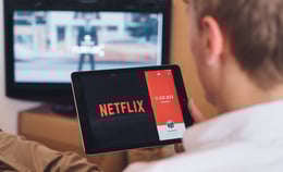 man watching netflix
